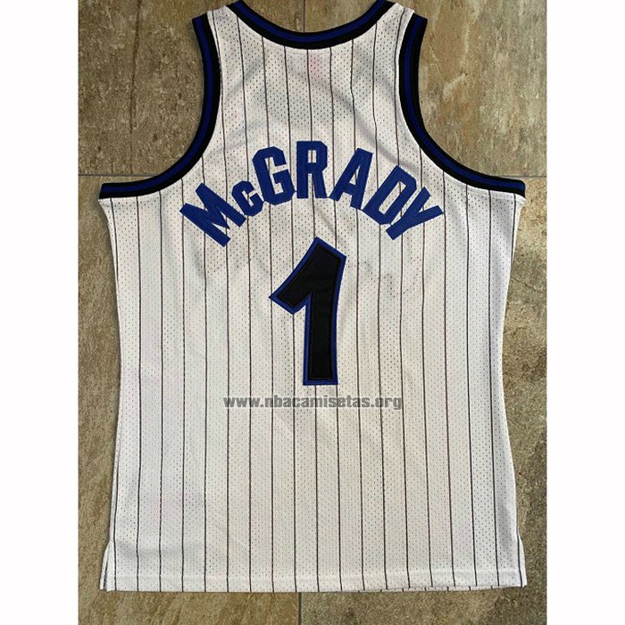 Camiseta Orlando Magic Tracy McGrady NO 1 Hardwood Classics Throwback Blanco
